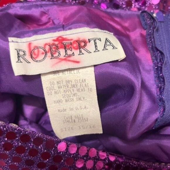 Bling Metallic High Neck Turtleneck Formal Evening Dress Purple - Picture 8 of 8